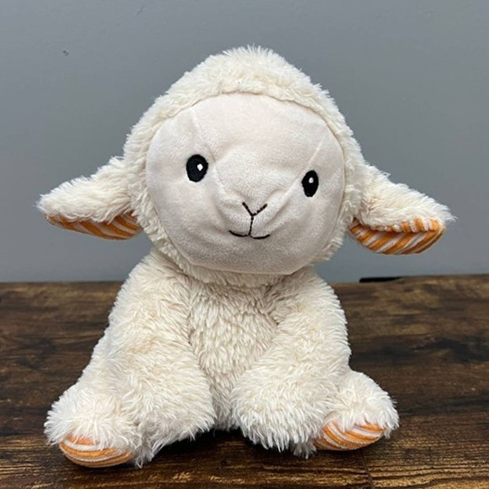 Spark Create Imagine Lamb Plush Cream Sheep Orange Striped Ears Stuffed Animal